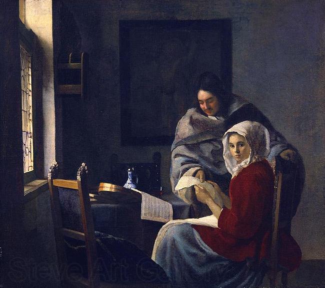 Johannes Vermeer Girl interrupted at her music. France oil painting art